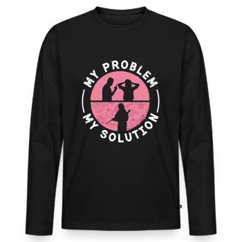 Pest Control Officer My Problem My Pictogram Mom - Men's Premium Organic Long Sleeve Shirt - black - Front - Nico (187cm)