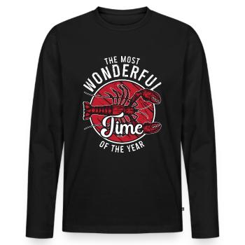 Crawfish Boil The Most Wonderful Time Boil Master - Men's Premium Organic Long Sleeve Shirt - black - Front - Nico (187cm)