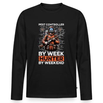 Pest Controller By Week Spraying Bugs Disinfector - Men's Premium Organic Long Sleeve Shirt - black - Front - Nico (187cm)