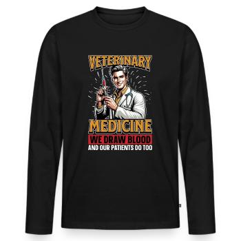 Médecine vétérinaire Nous dessinons Blood Animal Lover - T-shirt manches longues Premium bio Homme - noir - Devant - Nico (187cm)