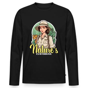 Zoologist Nature's Custodian Zoology Animal Lover - Men's Premium Organic Long Sleeve Shirt - black - Front - Nico (187cm)