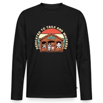 Animal Shelter Dedicated To Tails And Foster Home - Men's Premium Organic Long Sleeve Shirt - black - Front - Nico (187cm)
