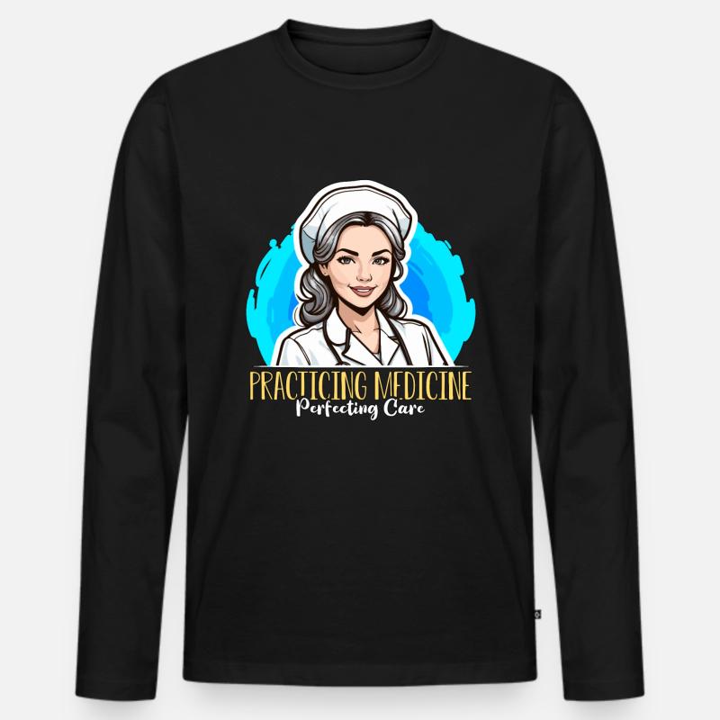 Nurse Practitioner Practicing Medicine Nursing - Männer Premium Bio Langarmshirt - Schwarz