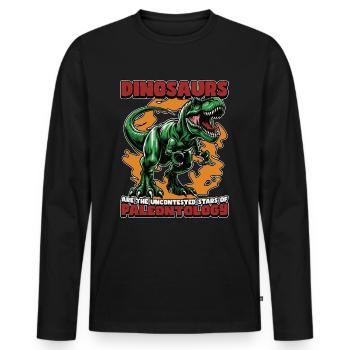 Paleontology Dinosaurs Are The Fossil Collector - Men's Premium Organic Long Sleeve Shirt - black - Front - Nico (187cm)