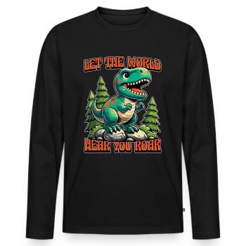 Paléontologie Faites entendre au monde votre préhistoire - T-shirt manches longues Premium bio Homme - noir - Devant - Nico (187cm)