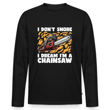 Arboriculteur Je ne ronfle pas Je rêve Je suis un chirurgien arboricole - T-shirt manches longues Premium bio Homme - noir - Devant - Nico (187cm)