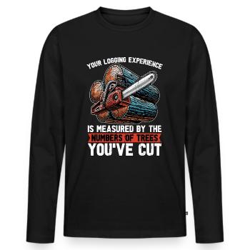 Votre expérience de l’exploitation forestière est Bûcheron - T-shirt manches longues Premium bio Homme - noir - Devant - Nico (187cm)