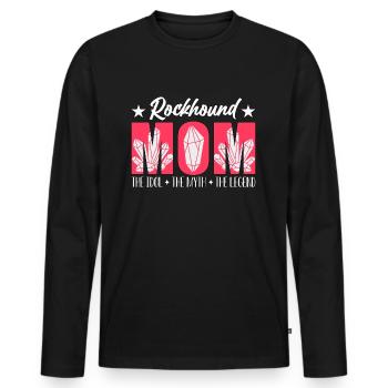 Rockhound Mom L’idole Le mythe Le paléontologue - T-shirt manches longues Premium bio Homme - noir - Devant - Nico (187cm)