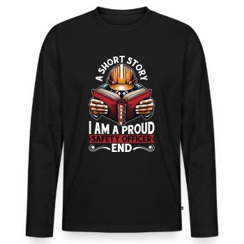 Agent de sécurité Une courte histoire Je suis un responsable de la sécurité - T-shirt manches longues Premium bio Homme - noir - Devant - Nico (187cm)