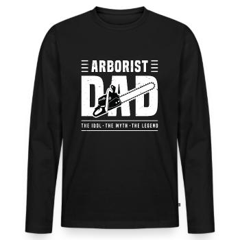 Arboriste Papa L’idole Le mythe Le chirurgien des arbres - T-shirt manches longues Premium bio Homme - noir - Devant - Nico (187cm)