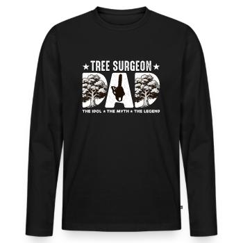 Papa chirurgien d'arbres L'idole Le mythe Le menuisier - T-shirt manches longues Premium bio Homme - noir - Devant - Nico (187cm)
