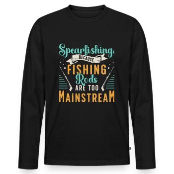 Chasse sous-marine parce que cannes à pêche amateur de pêche - T-shirt manches longues Premium bio Homme - noir - Devant - Nico (187cm)