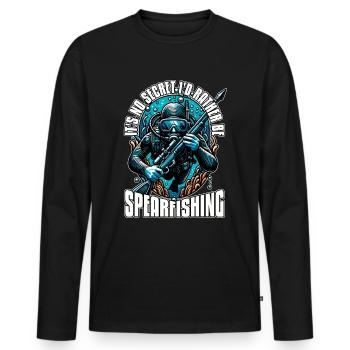 Chasse sous-marine Ce n’est un secret pour personne que je préfère faire de la plongée en apnée - T-shirt manches longues Premium bio Homme - noir - Devant - Nico (187cm)
