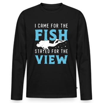 Snorkeling I Came For The Fish Stayed For Diving - Men's Premium Organic Long Sleeve Shirt - black - Front - Nico (187cm)