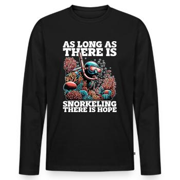Snorkeling As Long As There Is Marine Biologist - Men's Premium Organic Long Sleeve Shirt - black - Front - Nico (187cm)