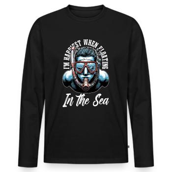 Snorkeling I'm Happiest When Floating Swimming - Männer Premium Bio Langarmshirt - Schwarz - Vorne - Nico (187cm)