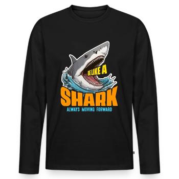 Shark Hunting Be Like A Shark Always Scuba Diving - Männer Premium Bio Langarmshirt - Schwarz - Vorne - Nico (187cm)