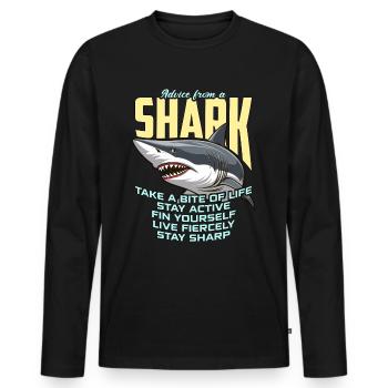 Conseils de chasse au requin d’une chasse aux fossiles de requin - T-shirt manches longues Premium bio Homme - noir - Devant - Nico (187cm)