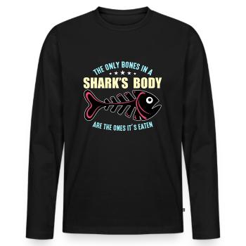 Shark Hunting The Only Bones In A Paleontologist - Männer Premium Bio Langarmshirt - Schwarz - Vorne - Nico (187cm)