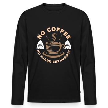 Requin Enthousiaste Pas de café Apnée Amateur de café - T-shirt manches longues Premium bio Homme - noir - Devant - Nico (187cm)