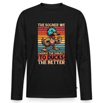 Mallard Duck The Sooner We Change Water Bird Lover - Men's Premium Organic Long Sleeve Shirt - black - Front - Nico (187cm)