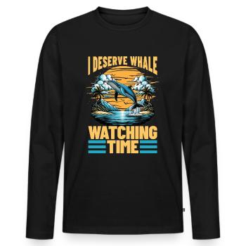 Whale Watching I Deserve Whale Watching Sailing - Männer Premium Bio Langarmshirt - Schwarz - Vorne - Nico (187cm)