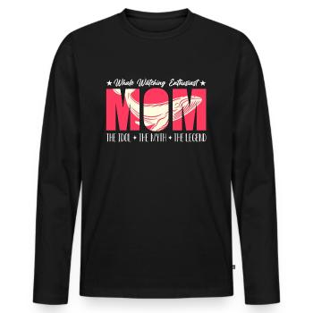 Passionnée d’observation des baleines Maman L’idole Amoureuse de la mer - T-shirt manches longues Premium bio Homme - noir - Devant - Nico (187cm)