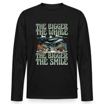 Observation des baleines Les plus grandes créatures marines des baleines - T-shirt manches longues Premium bio Homme - noir - Devant - Nico (187cm)