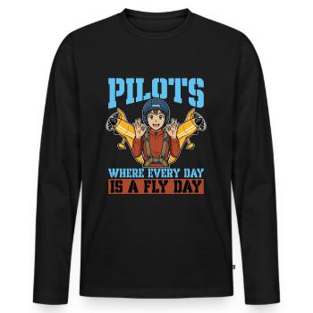 Aerobatic Pilots Where Everyday Is Paragliding - Men's Premium Organic Long Sleeve Shirt - black - Front - Nico (187cm)