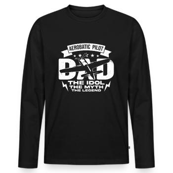 Aerobatic Pilot Dad The Idol The Glider Pilot - Men's Premium Organic Long Sleeve Shirt - black - Front - Nico (187cm)
