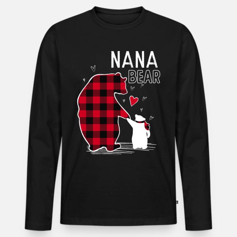 Nana Bear - Männer Premium Bio Langarmshirt - Schwarz