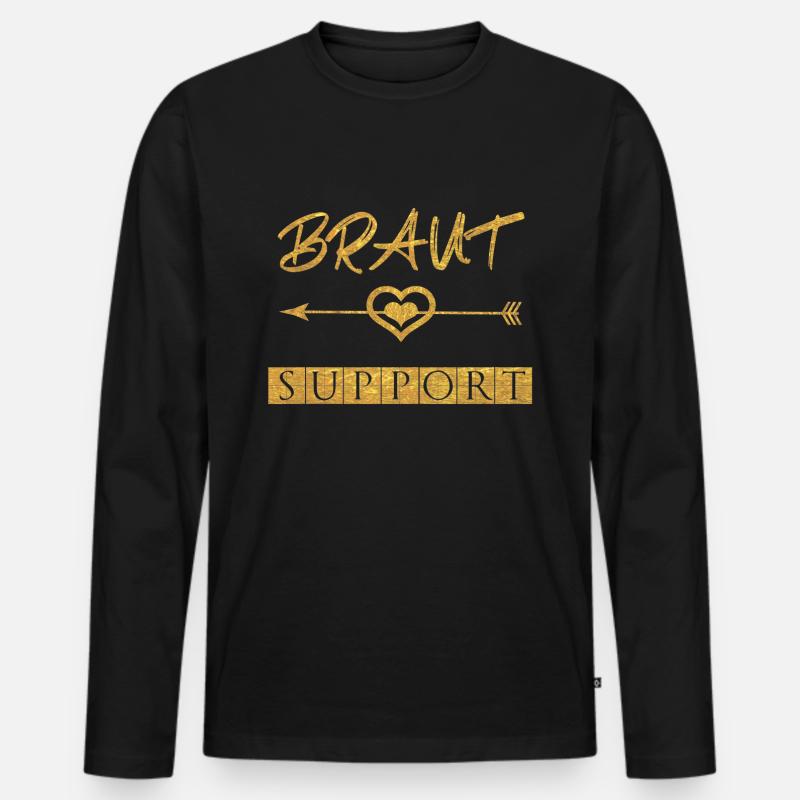 Braut - Männer Premium Bio Langarmshirt - Schwarz