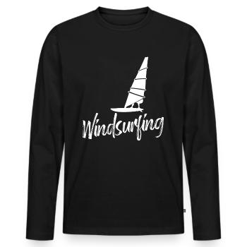 Windsurfing - Männer Premium Bio Langarmshirt - Schwarz - Vorne - Nico (187cm)