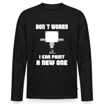 3D printing printer 3D printer printing gift - Men's Premium Organic Long Sleeve Shirt - black - Front - Nico (187cm)