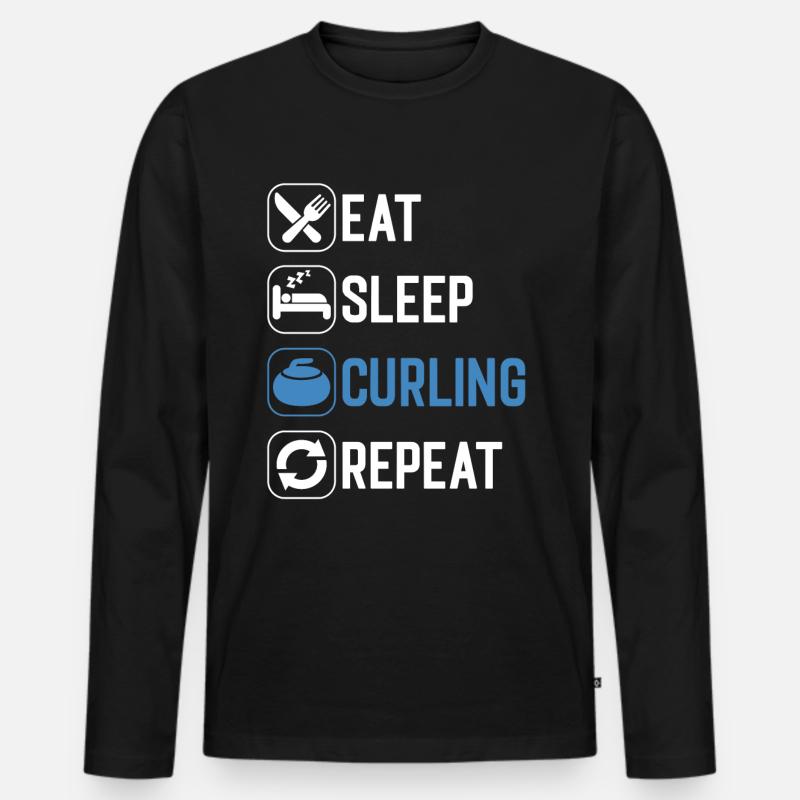Curling - Männer Premium Bio Langarmshirt - Schwarz