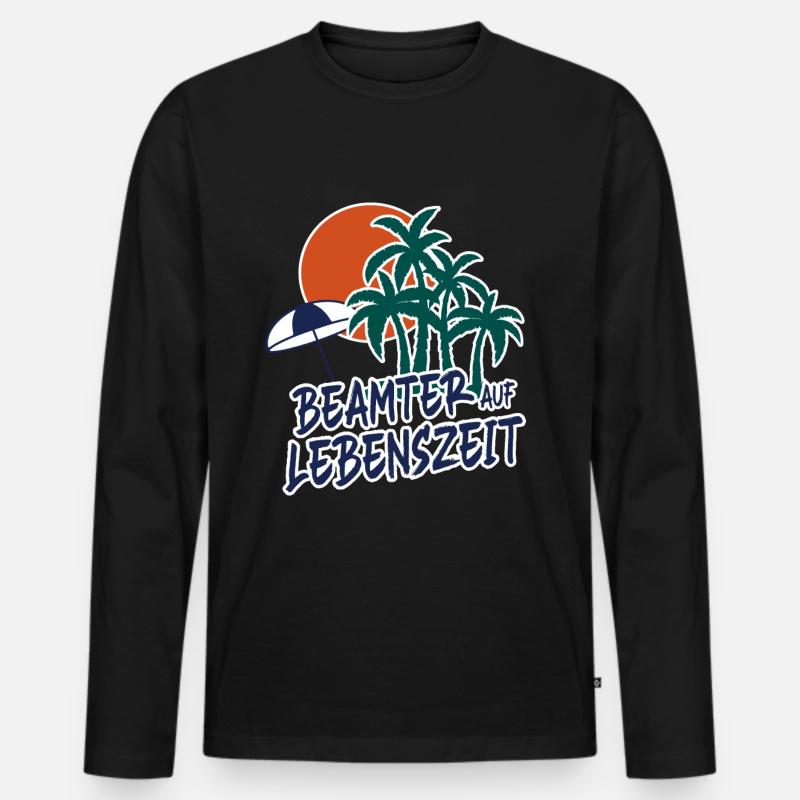 Beamter auf Lebenszeit - Männer Premium Bio Langarmshirt - Schwarz