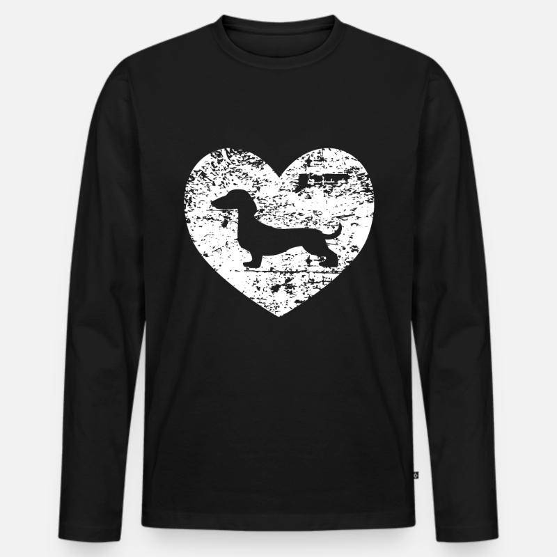 Dackel - Männer Premium Bio Langarmshirt - Schwarz
