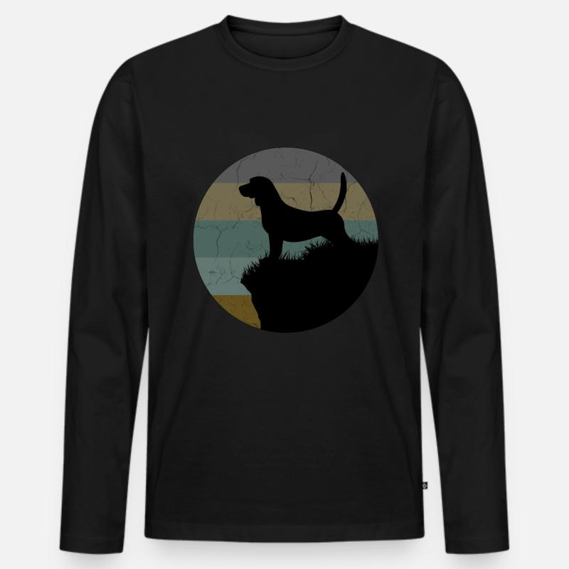 Beagle - Männer Premium Bio Langarmshirt - Schwarz