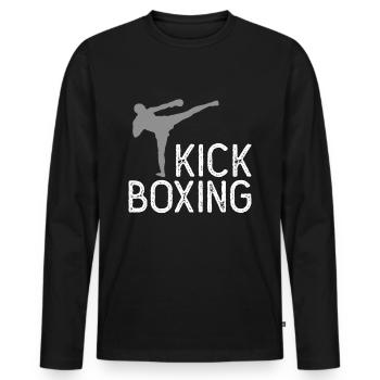 Kickboxing - Männer Premium Bio Langarmshirt - Schwarz - Vorne - Nico (187cm)