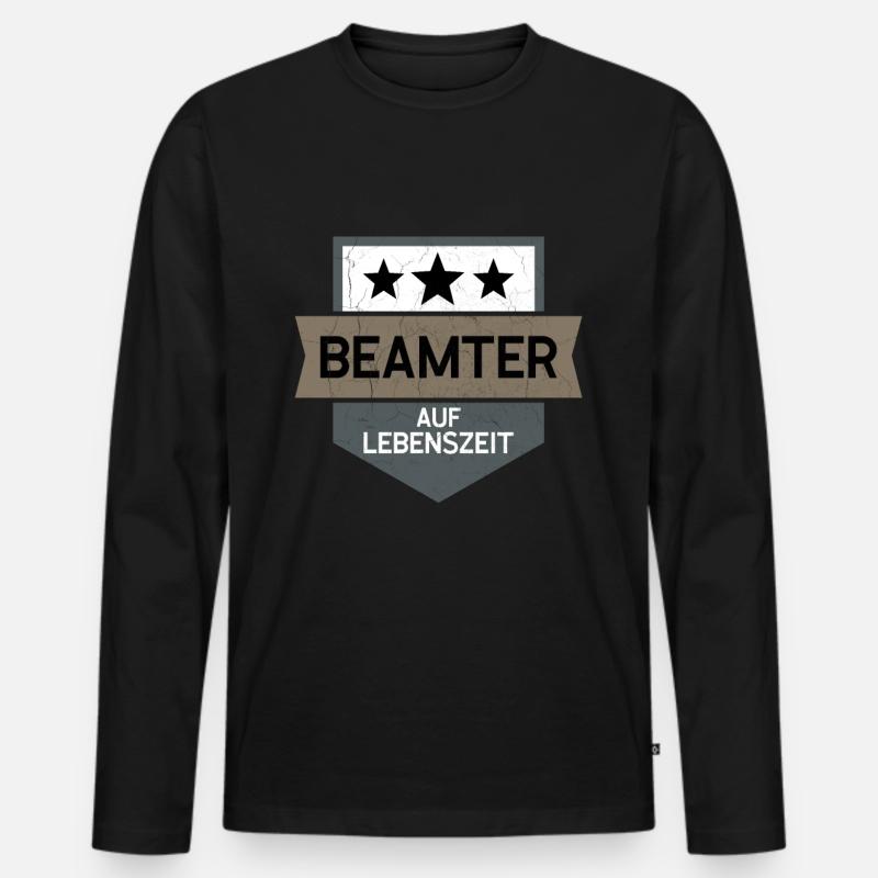 Beamter auf Lebenszeit - Männer Premium Bio Langarmshirt - Schwarz
