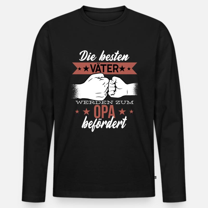 Werdender Opa - Männer Premium Bio Langarmshirt - Schwarz