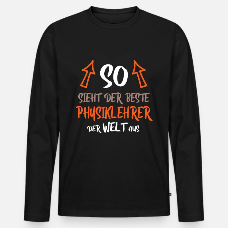 Physiklehrer Lehrer Physiker - Männer Premium Bio Langarmshirt - Schwarz
