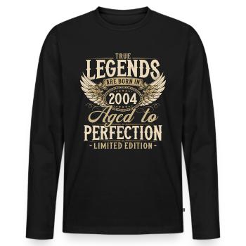 2004 Vintage Born Legends Birthday Gift - Men's Premium Organic Long Sleeve Shirt - black - Front - Nico (187cm)