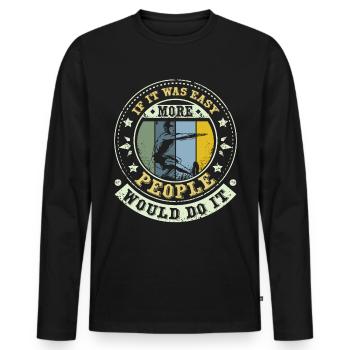 More people would do it Calisthenics - Männer Premium Bio Langarmshirt - Schwarz - Vorne - Nico (187cm)