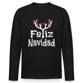 Feliz Navidad - Männer Premium Bio Langarmshirt - Schwarz - Vorne - Nico (187cm)