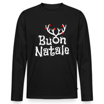 Buon Natale - T-shirt manches longues Premium bio Homme - noir - Devant - Nico (187cm)
