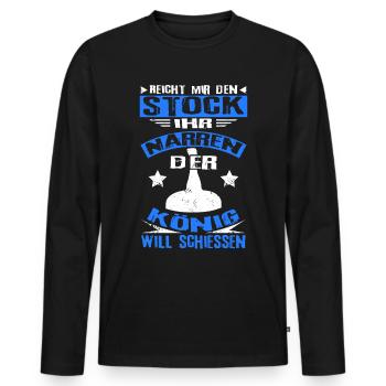 Eisstockschießen - Männer Premium Bio Langarmshirt - Schwarz - Vorne - Nico (187cm)