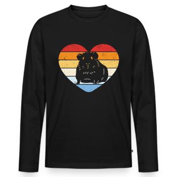 Cochons d’Inde millésimés - T-shirt manches longues Premium bio Homme - noir - Devant - Nico (187cm)