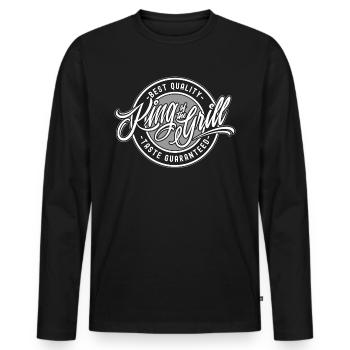 King of the Grill - Männer Premium Bio Langarmshirt - Schwarz - Vorne - Nico (187cm)