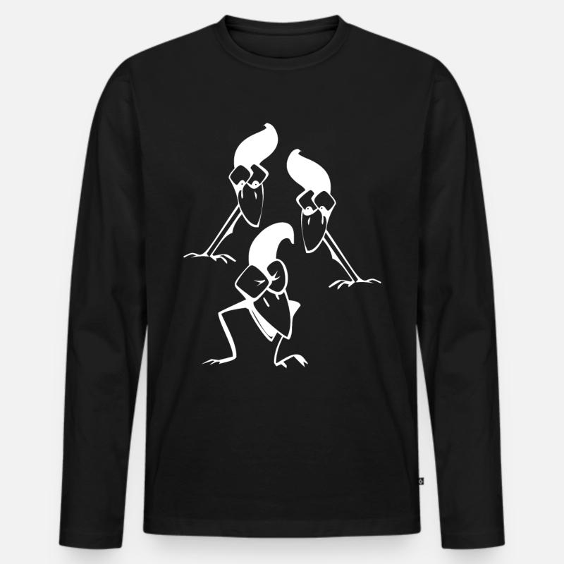 3 Raben - Männer Premium Bio Langarmshirt - Schwarz